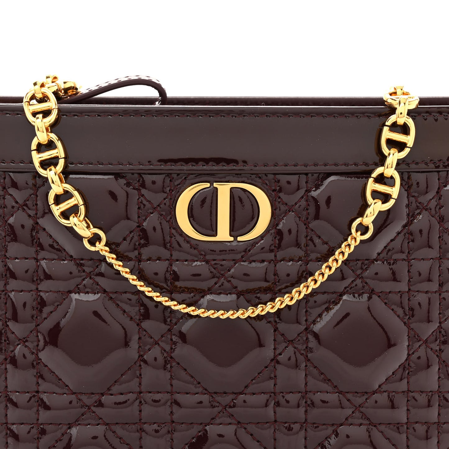 Patent Cannage Caro Zipped Pouch With Chain Amaranth