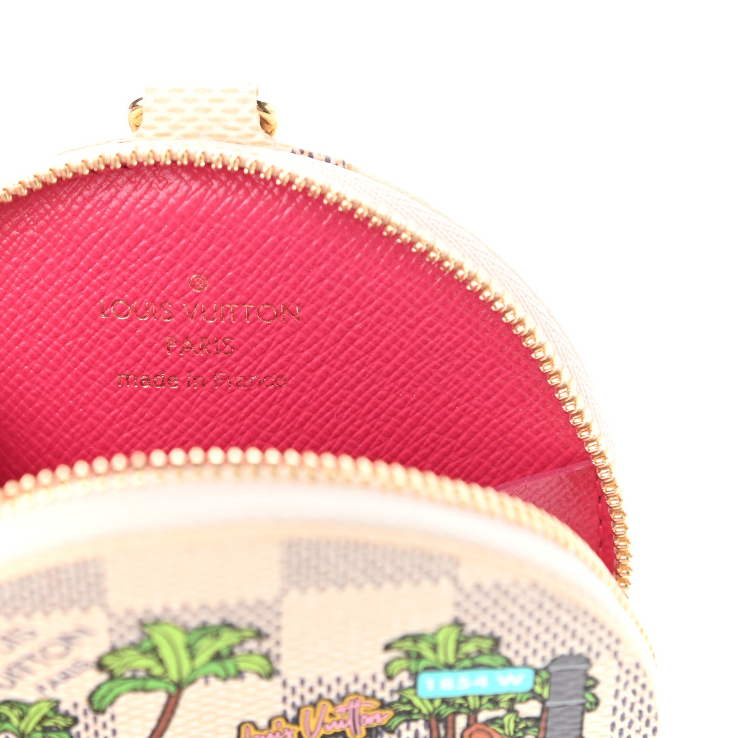 Damier Azur 2021 Christmas Animation Hollywood Bag Charm Fuchsia