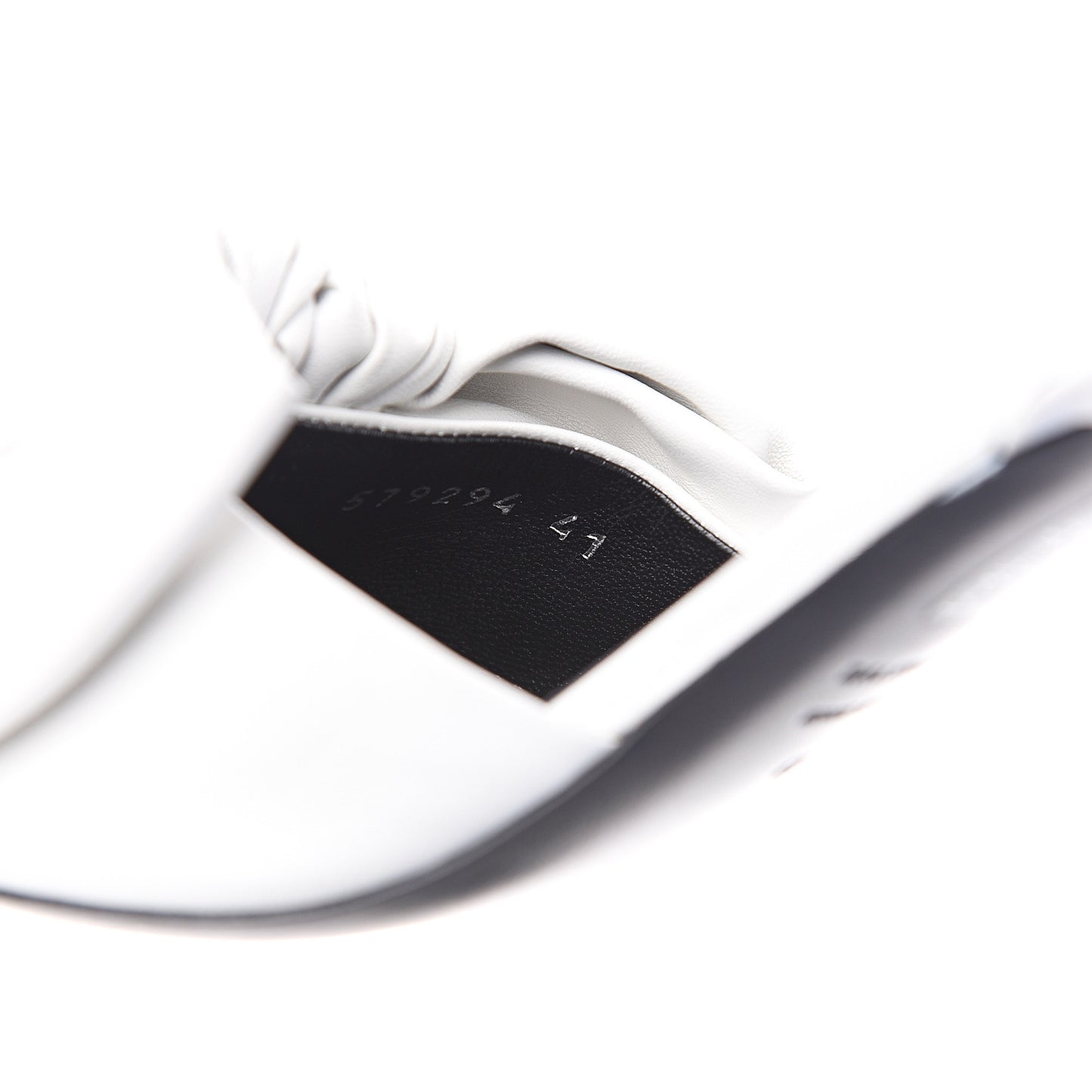 Lambskin Square Knife Bow Sandals 41 White