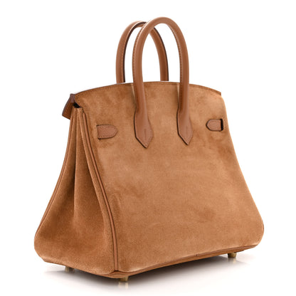 Hermes Veau Doblis Swift Grizzly Birkin 25 Gold 3 of 12