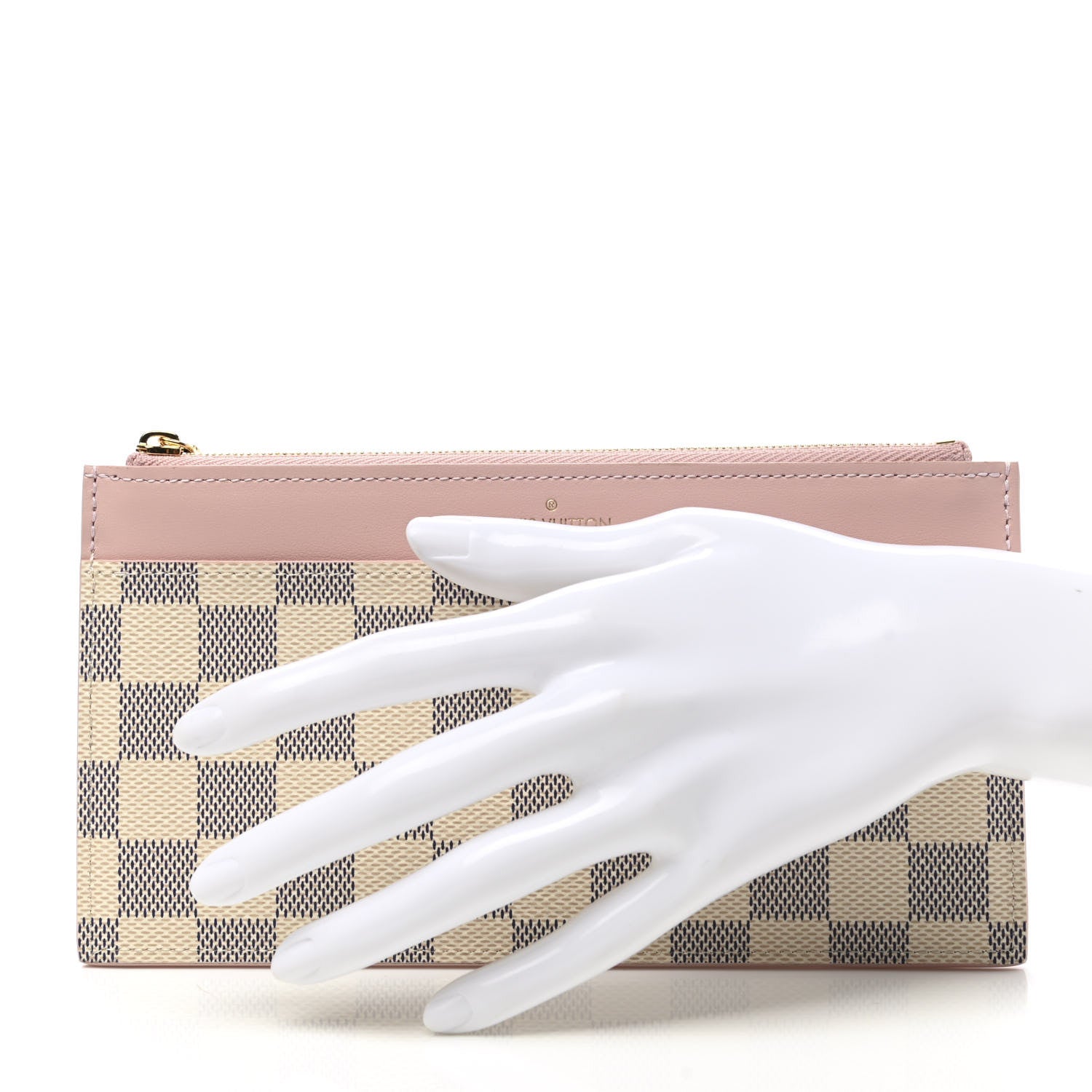 Louis Vuitton Damier Azur Slim Purse Rose Balerine 2 of 7