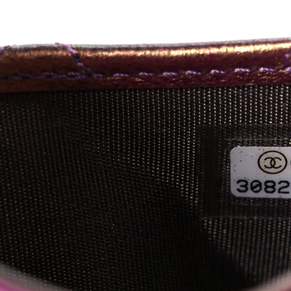 Chanel Iridescent Lambskin Quilted Card Holder Purple 7 of 9