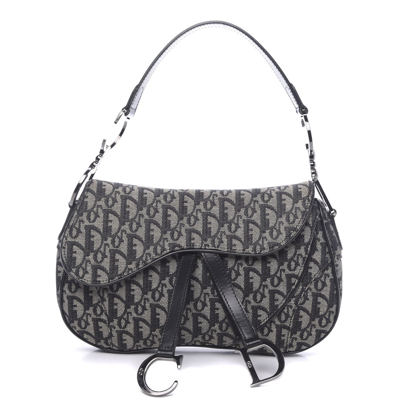 Monogram Double Saddle Bag Black