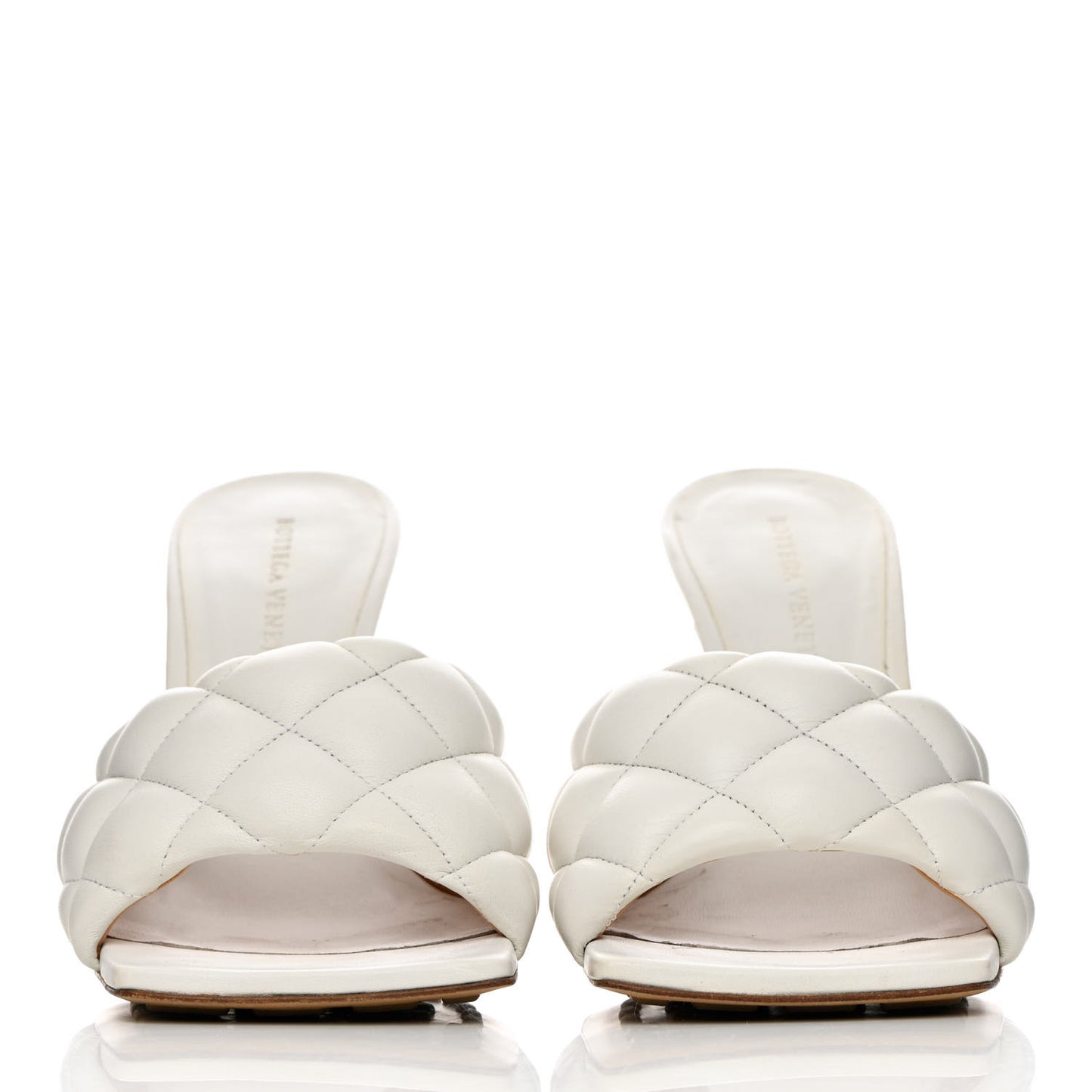 Nappa Matelasse Padded Mule Sandals 39.5 Optic White