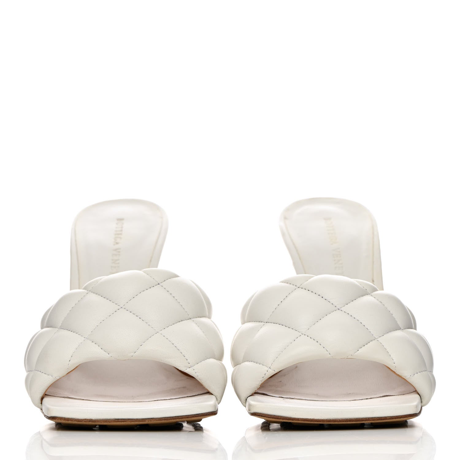 Bottega Veneta Nappa Matelasse Padded Mule Sandals 39.5 Optic White 2 of 13