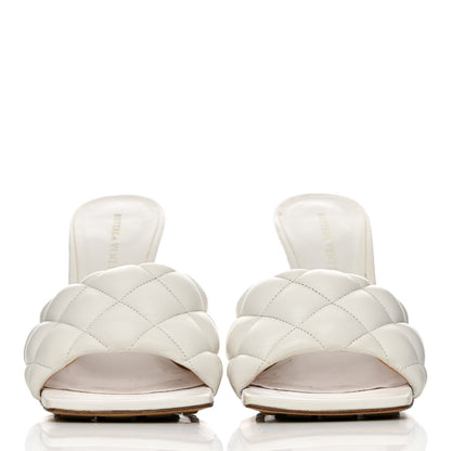 Bottega Veneta Nappa Matelasse Padded Mule Sandals 39.5 Optic White 2 of 13