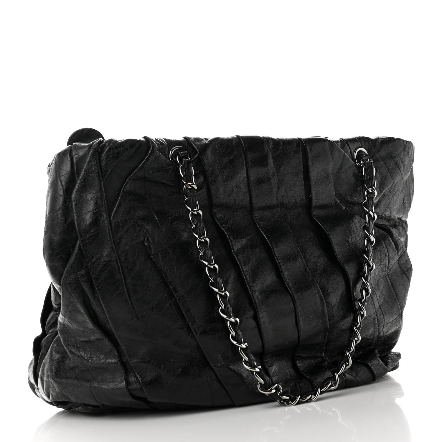 Chanel Glazed Calfskin Large Twisted Tote Black 3 of 10