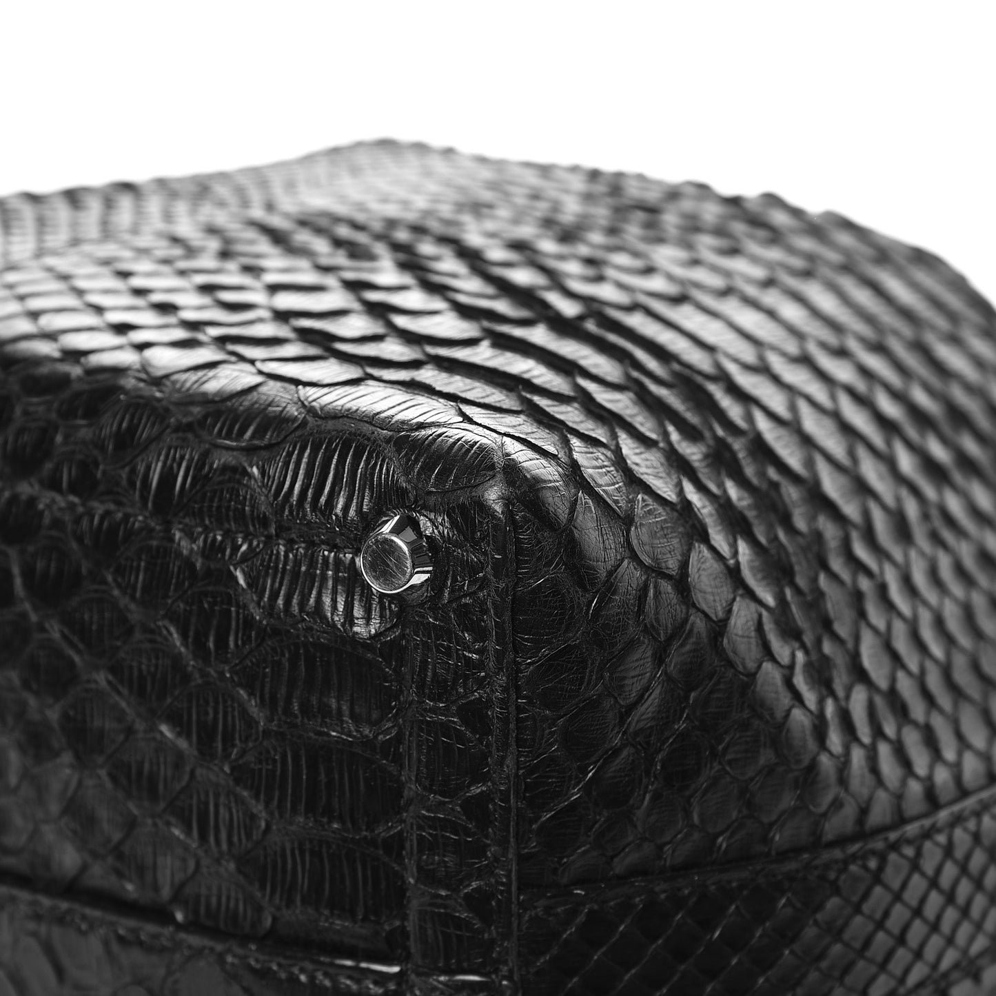 Python Medium Bucket Bag Black