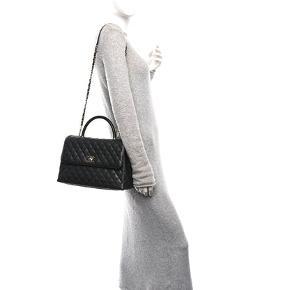 Chanel Caviar Quilted Medium Coco Handle Flap Black 2 of 10