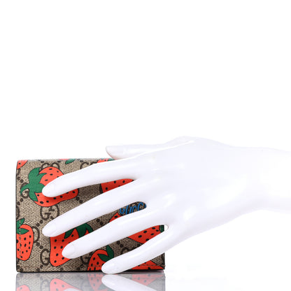 Gucci GG Supreme Monogram Strawberry Card Case 2 of 7