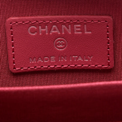 Chanel Lambskin Camellia Embossed Zip Around Card Holder Fuchsia 8 of 10