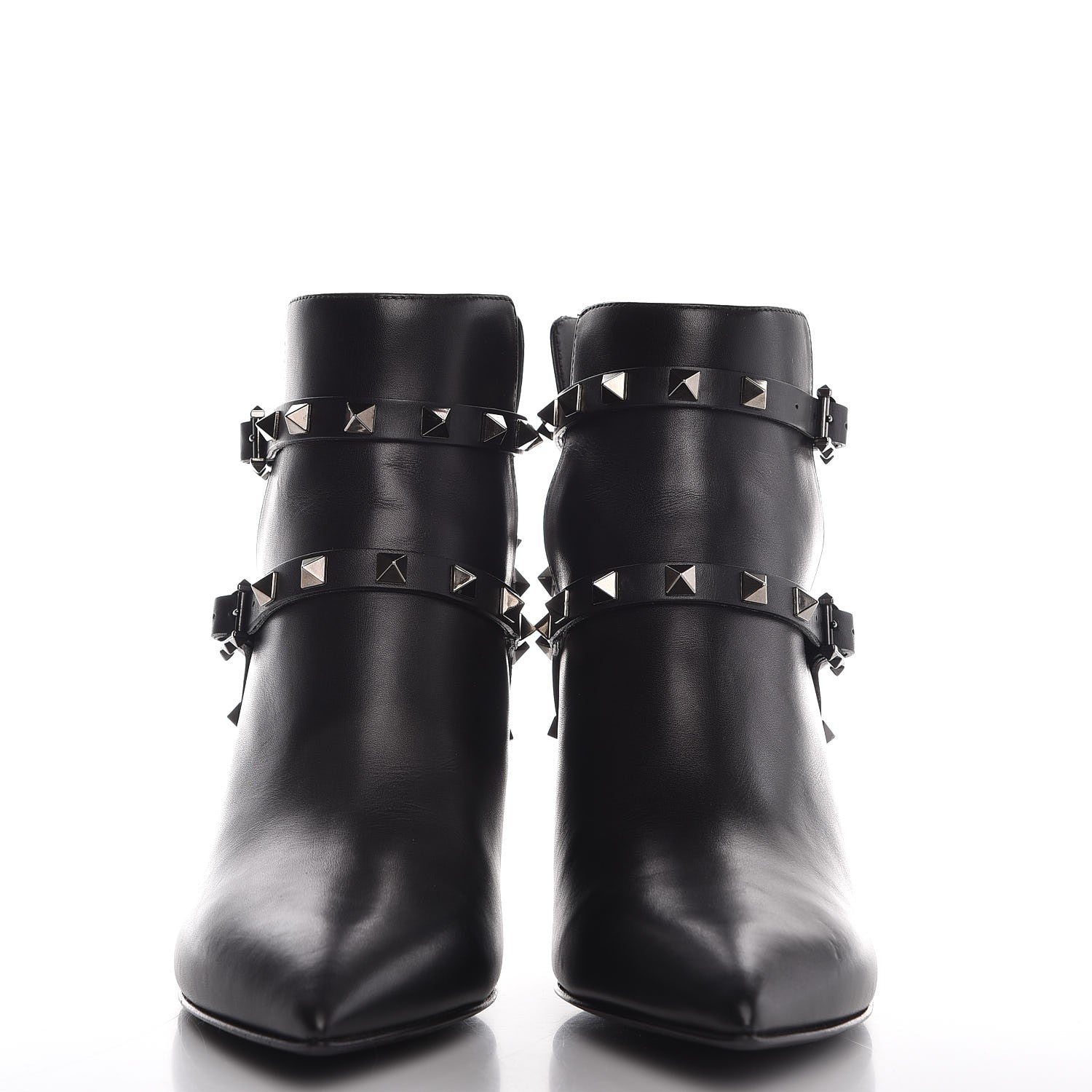 Valentino Garavani Calfskin Rockstud Double Buckle 65mm Ankle Boots 37 Black 2 of 8