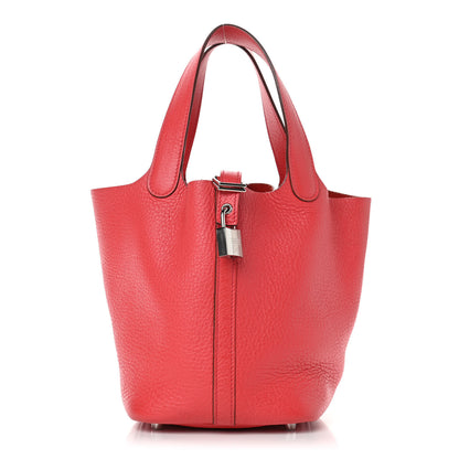 Hermes Taurillon Clemence Picotin Lock 18 PM Rose Jaipur 1 of 4