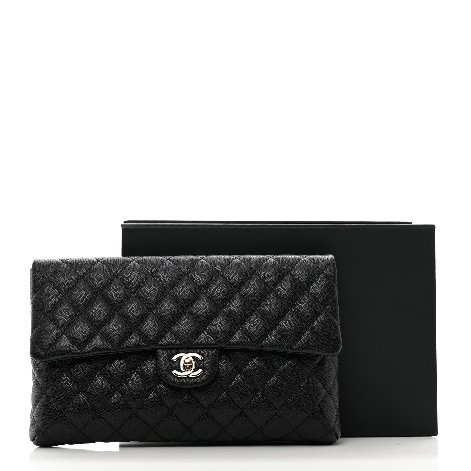 Chanel Caviar Quilted Flap Clutch Black 8 of 8