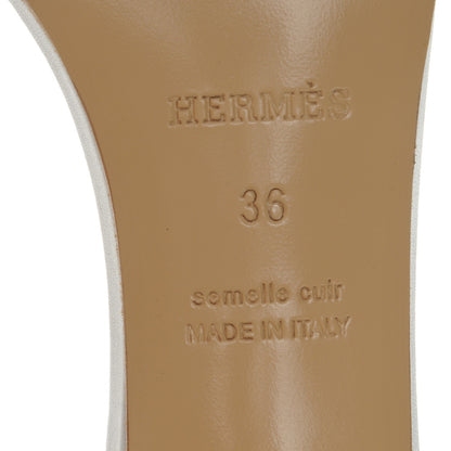 Hermes Box Calfskin Manege Sandals 36 Natural White Black 6 of 8