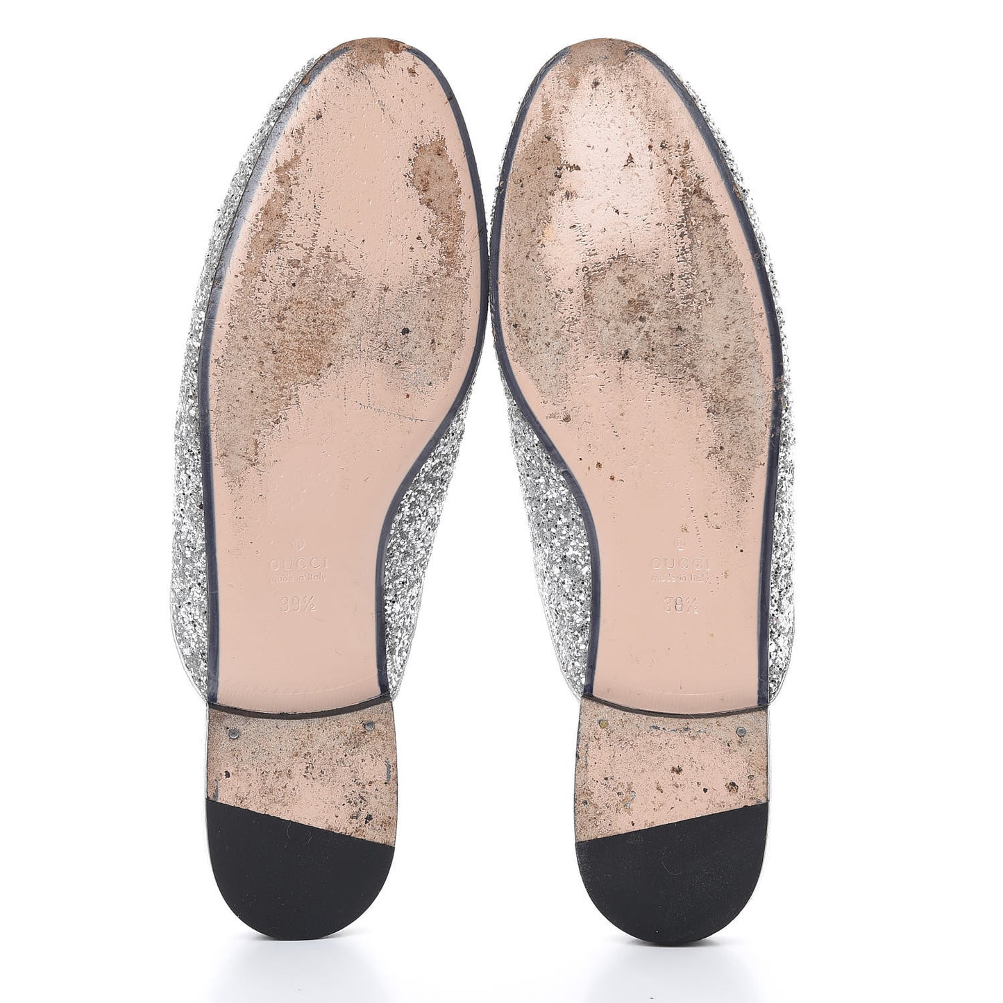 Glitter Womens Princetown Slippers 39.5 Silver