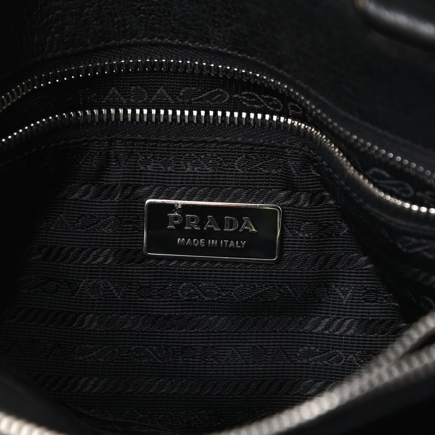 Prada Tessuto Nylon Calfskin Shoulder Bag Black 6 of 15