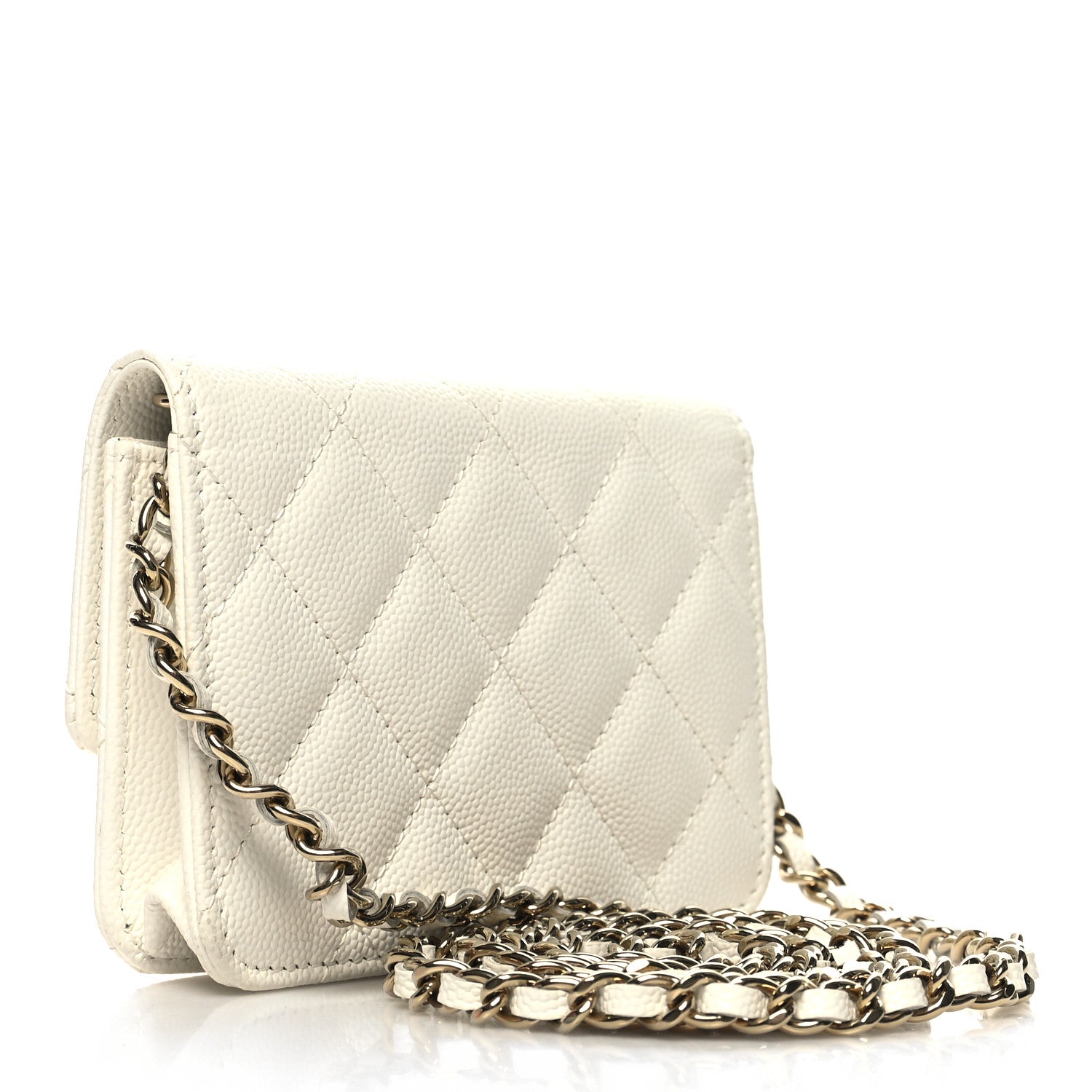 Chanel Caviar Quilted Mini Chain Bag White 3 of 11