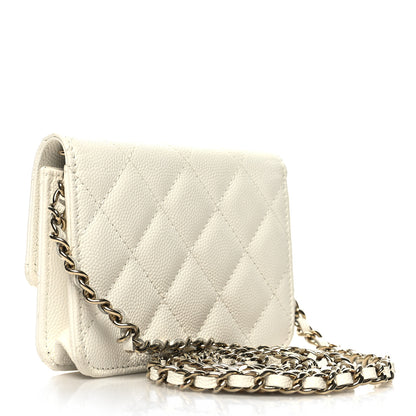 Chanel Caviar Quilted Mini Chain Bag White 3 of 11