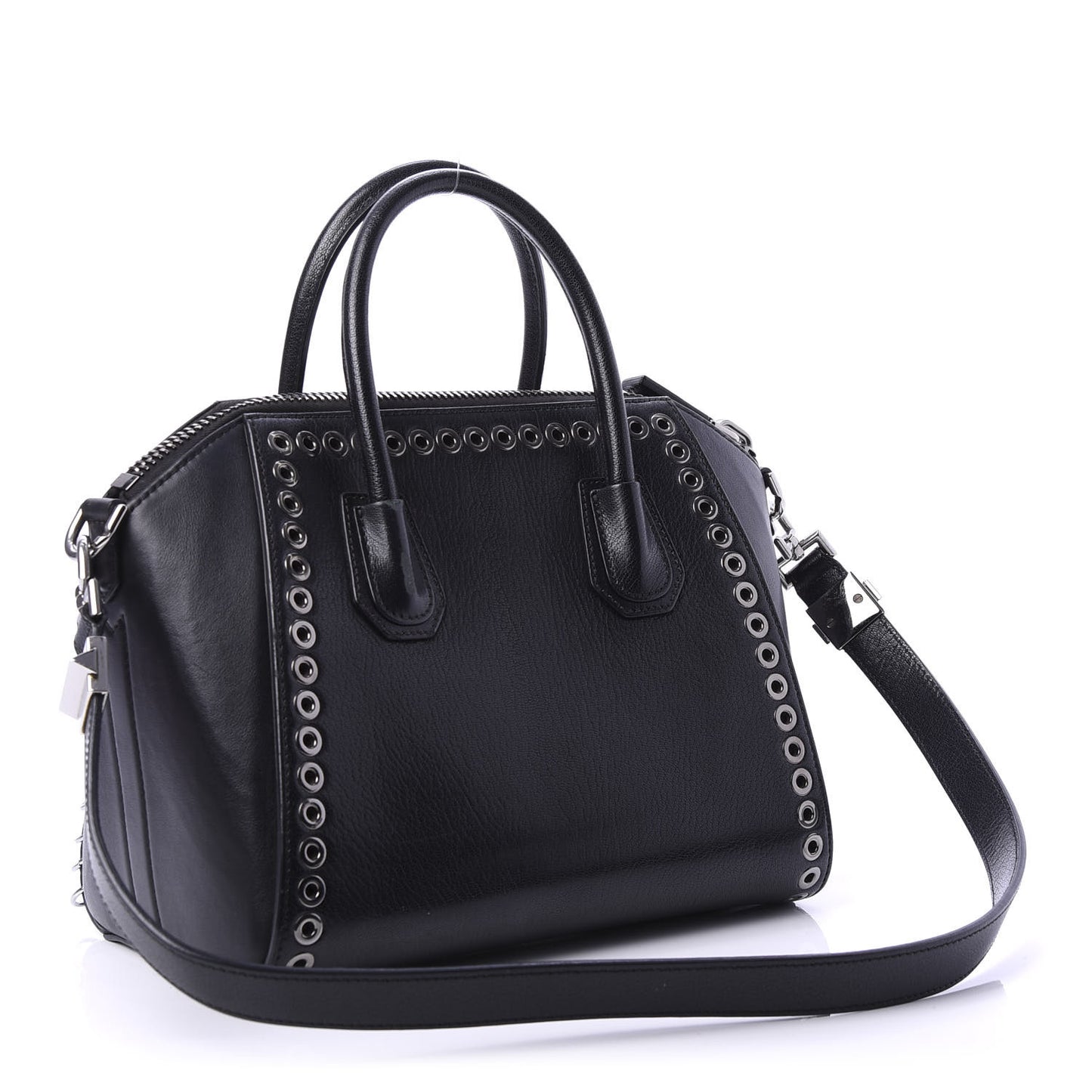 Sugar Goatskin Small Eyelet Antigona Black