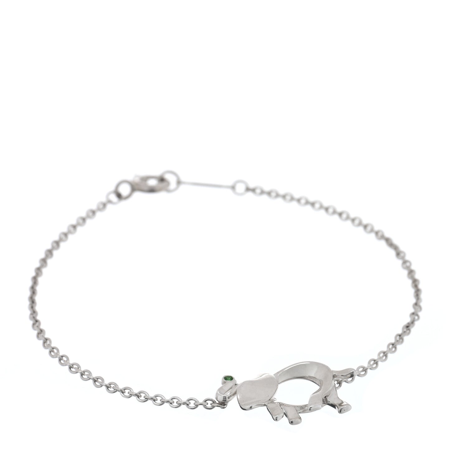 Sterling Silver Tsavorite Save the Wild Elephant Bracelet