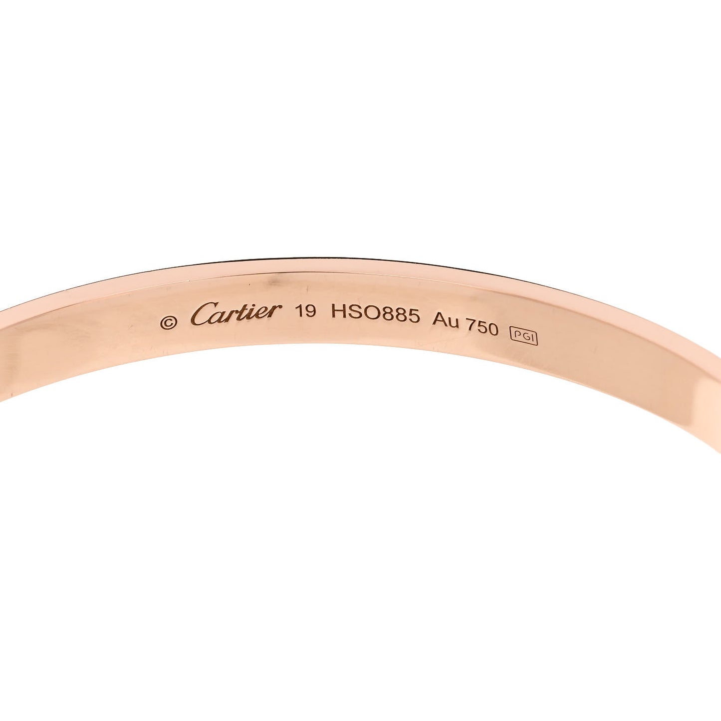 18K Pink Gold LOVE Cuff Bracelet 19