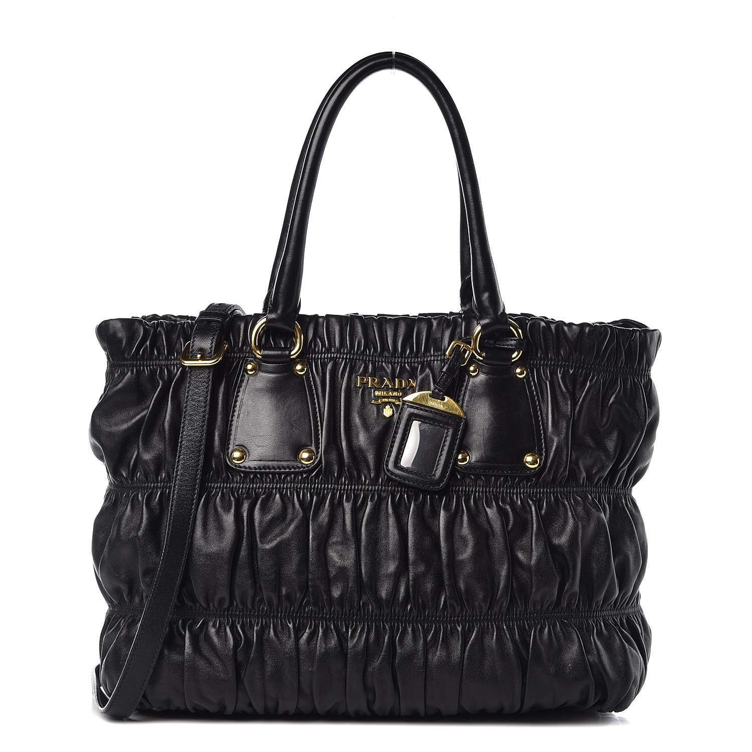 Prada Nappa Gaufre Tote Black 1 of 8