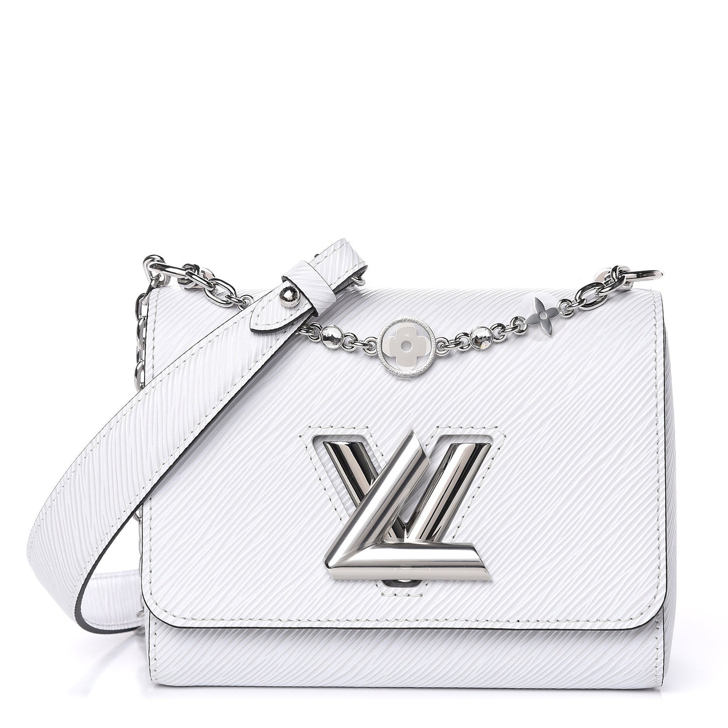 Epi Flower Jewels Twist Shoulder Bag PM White