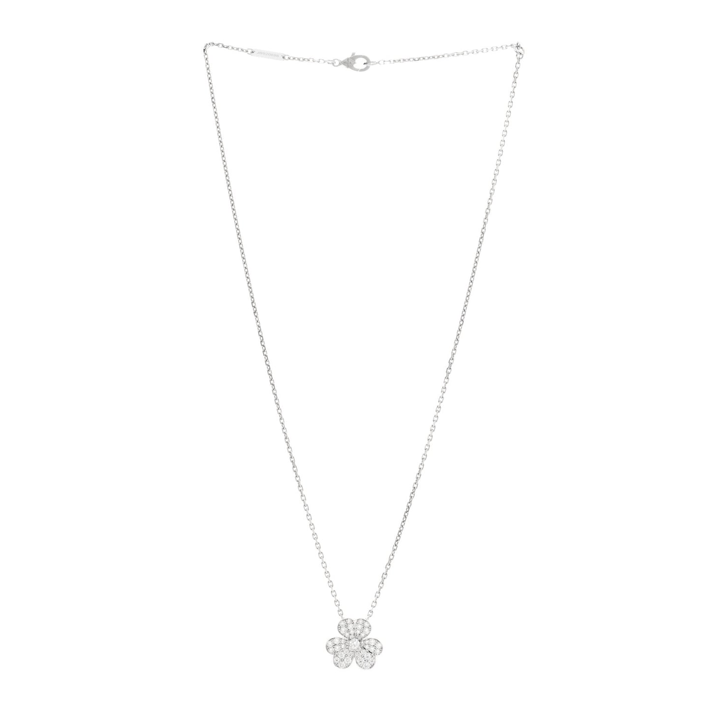 18K White Gold Diamond Small Frivole Pendant Necklace