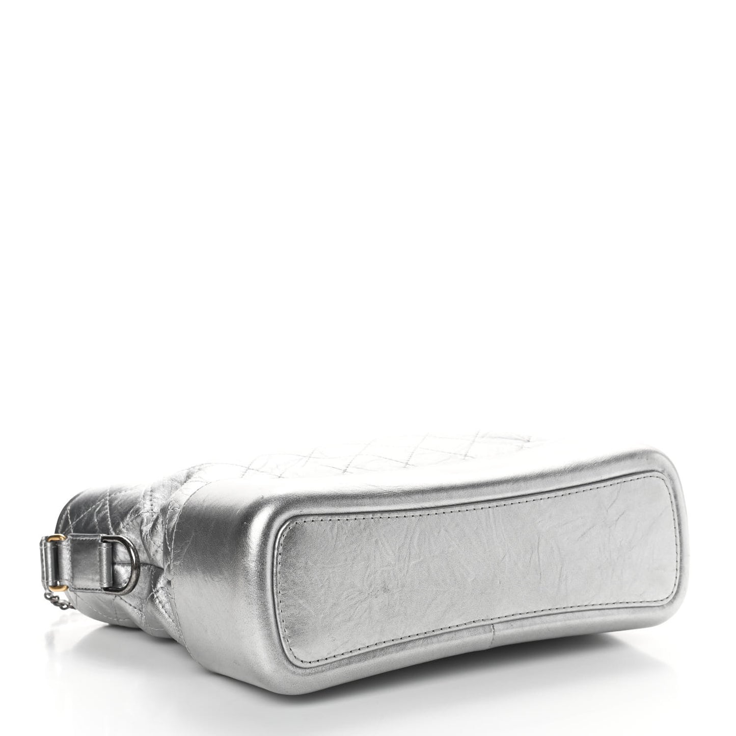 Metallic Lambskin Calfskin Quilted Medium Gabrielle Hobo Silver