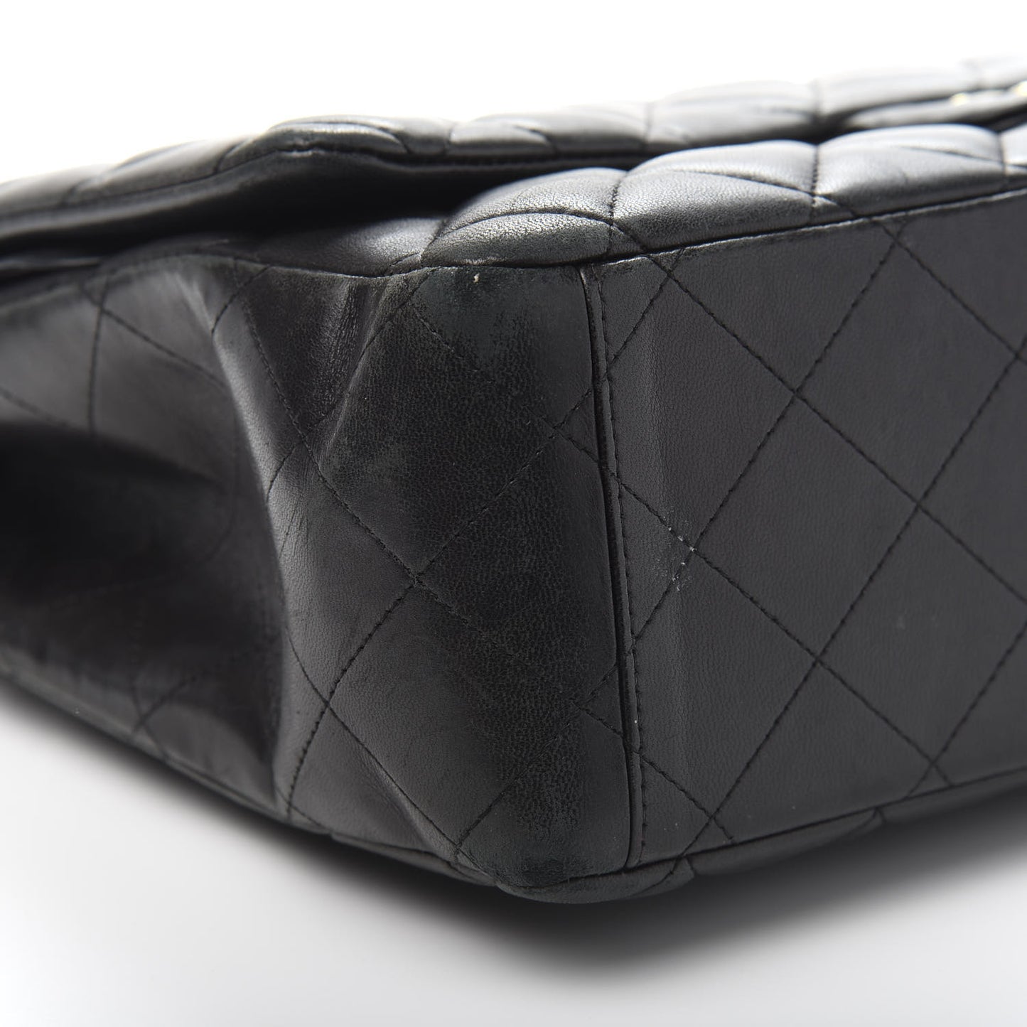 Lambskin Quilted Maxi Double Flap Black
