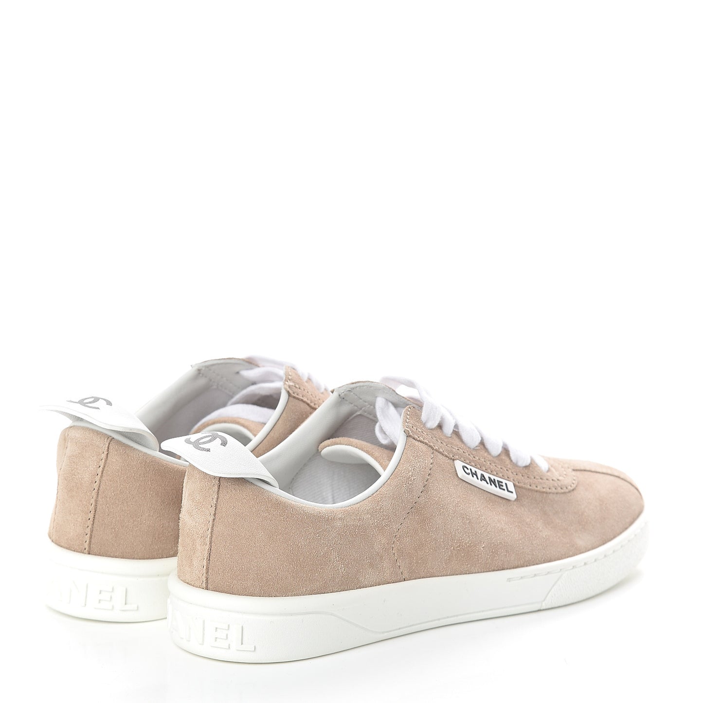 Suede Calfskin Womens Sneakers 36 Dark Beige