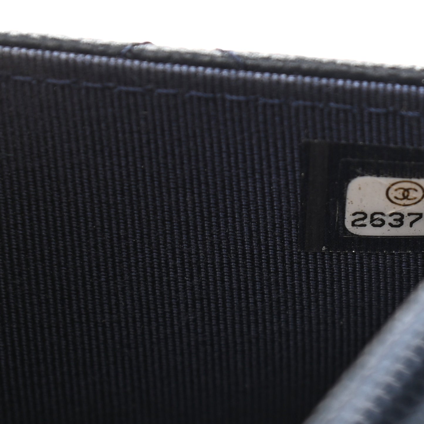 Caviar Quilted Wallet On Chain WOC Navy Blue