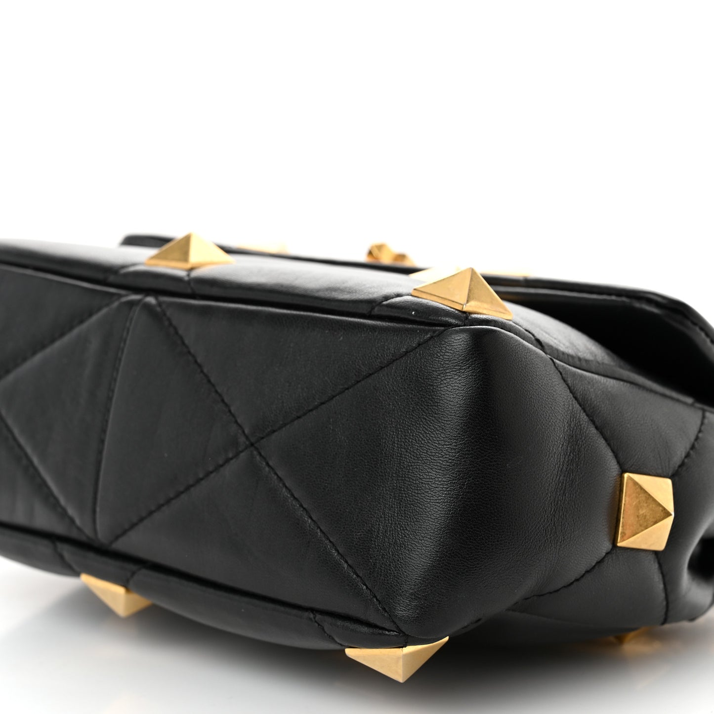 Nappa Medium Roman Stud Shoulder Bag Black
