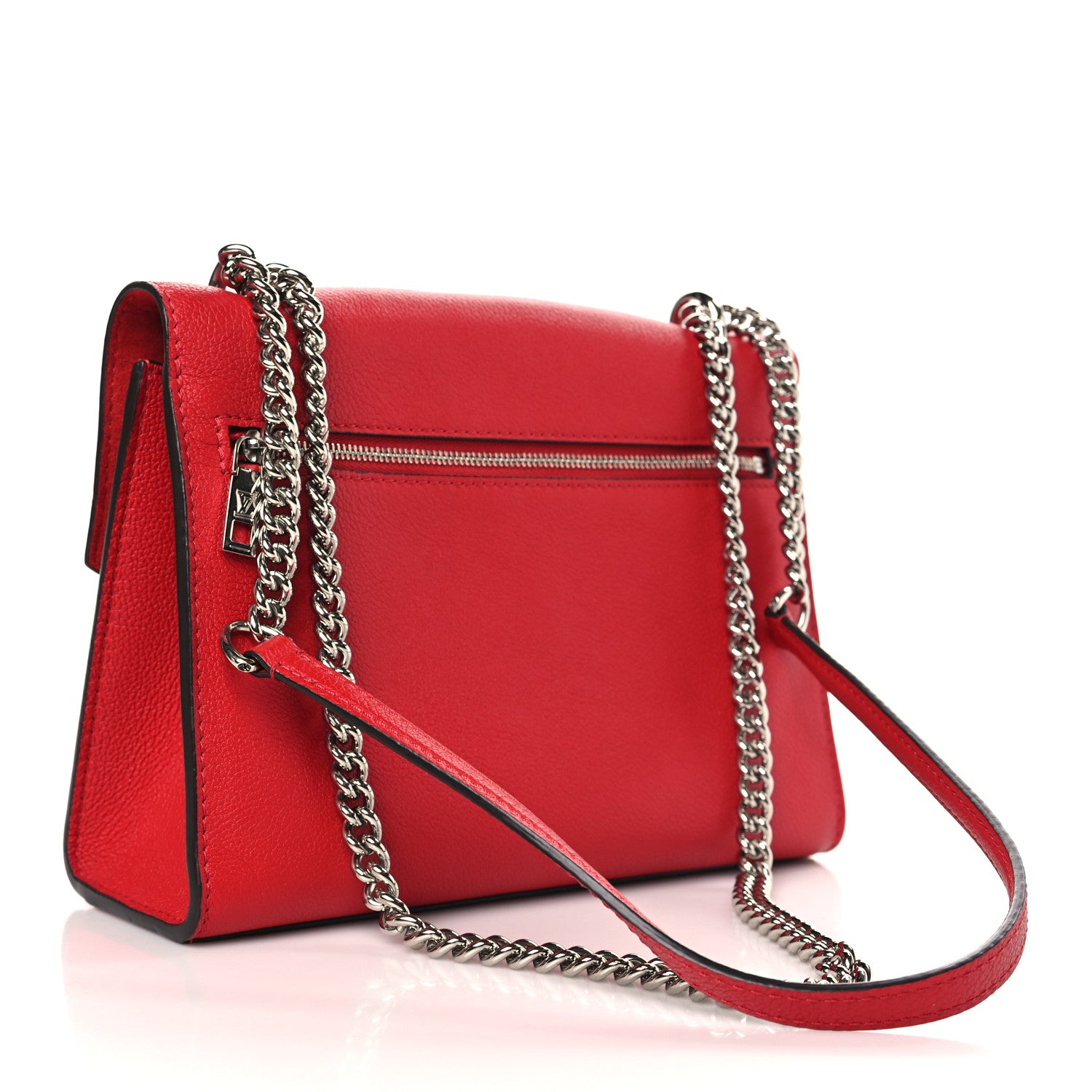 Louis Vuitton Soft Calfskin Mylockme Chain Bag BB Rubis 3 of 8