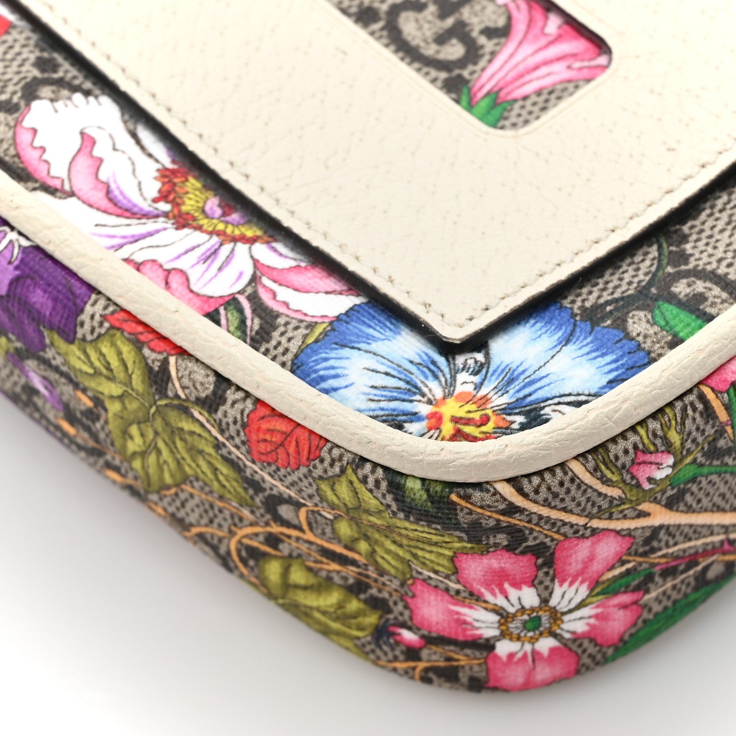 Gucci GG Supreme Monogram Flora Web Ophidia Phone Crossbody Bag White 15 of 16