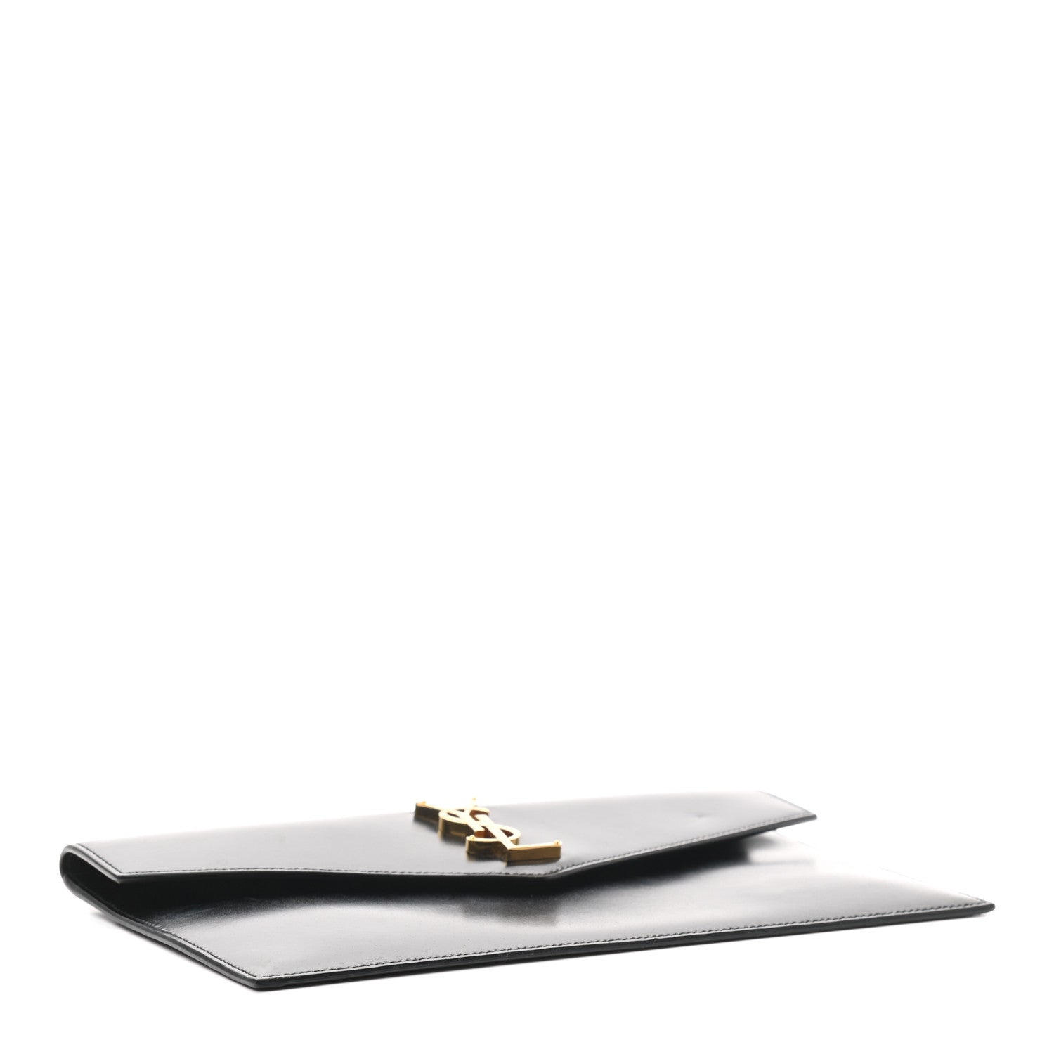 Saint Laurent Smooth Shiny Calfskin Monogram Uptown Pouch Black 4 of 8