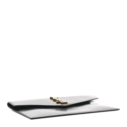 Saint Laurent Smooth Shiny Calfskin Monogram Uptown Pouch Black 4 of 8