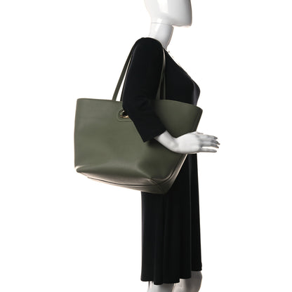 Celine Grained Calfskin Maillon Triomphe Medium Cabas Light Khaki 2 of 10