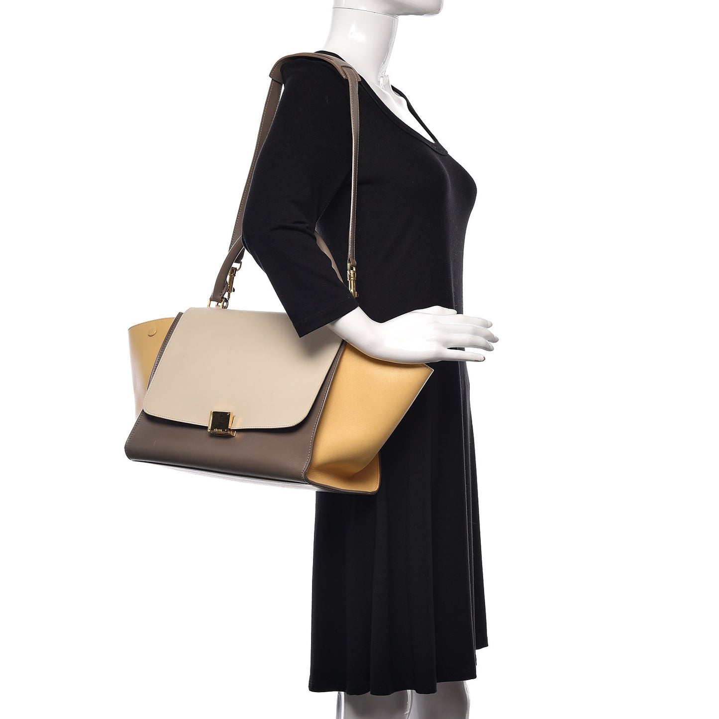 Smooth Calfskin Medium Tri-Color Trapeze Butter