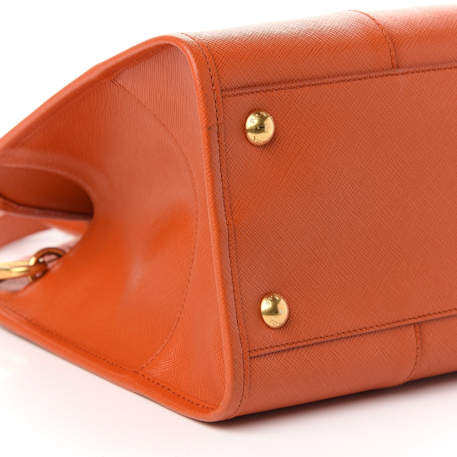 Prada Saffiano Lux Top Handle Tote Papaya 5 of 9