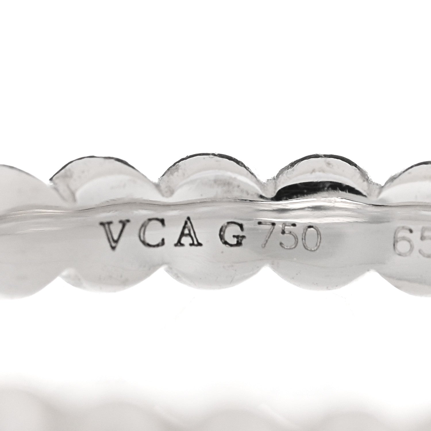 Van Cleef & Arpels 18K White Gold Medium Perlee Ring 65 11 5 of 6