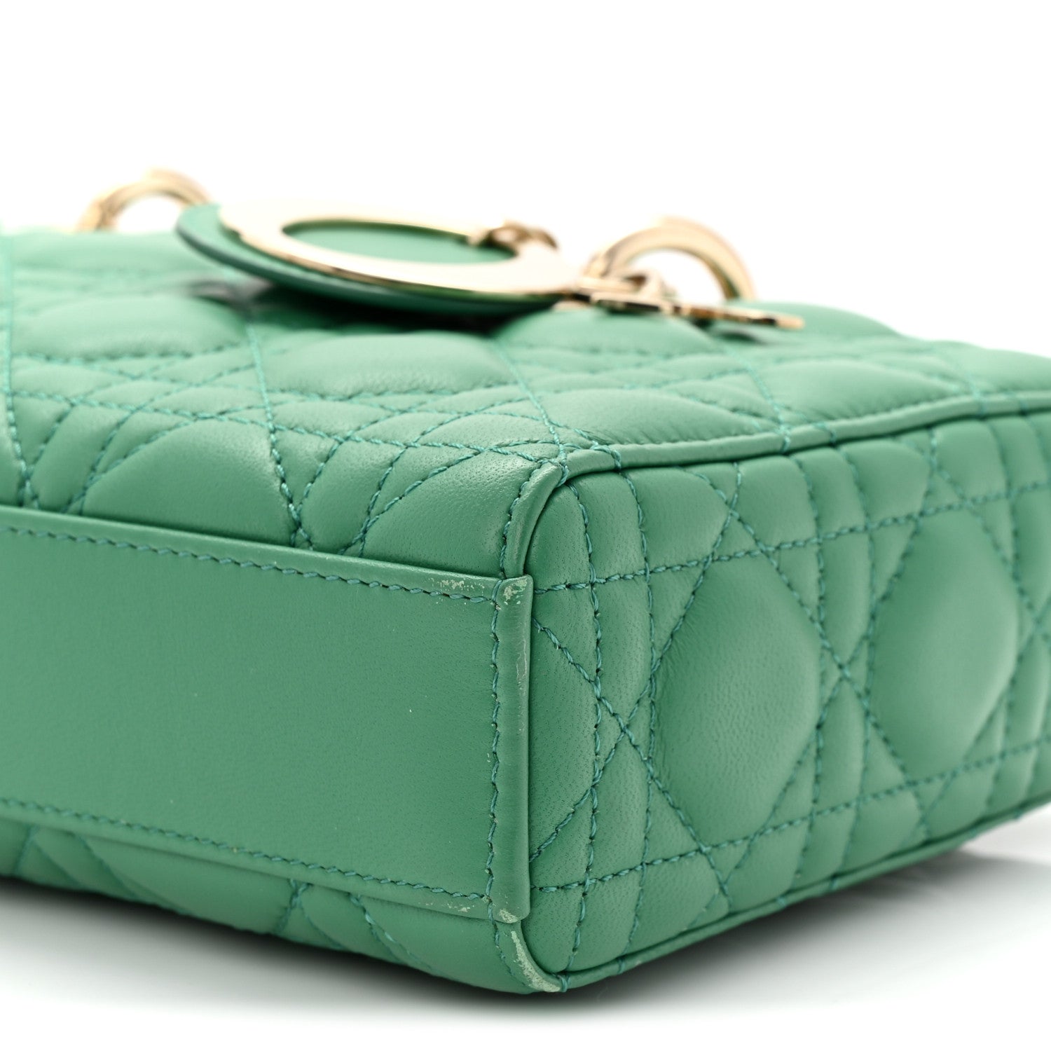 Christian Dior Lambskin Cannage Medium Lady D-Joy Green 1782383