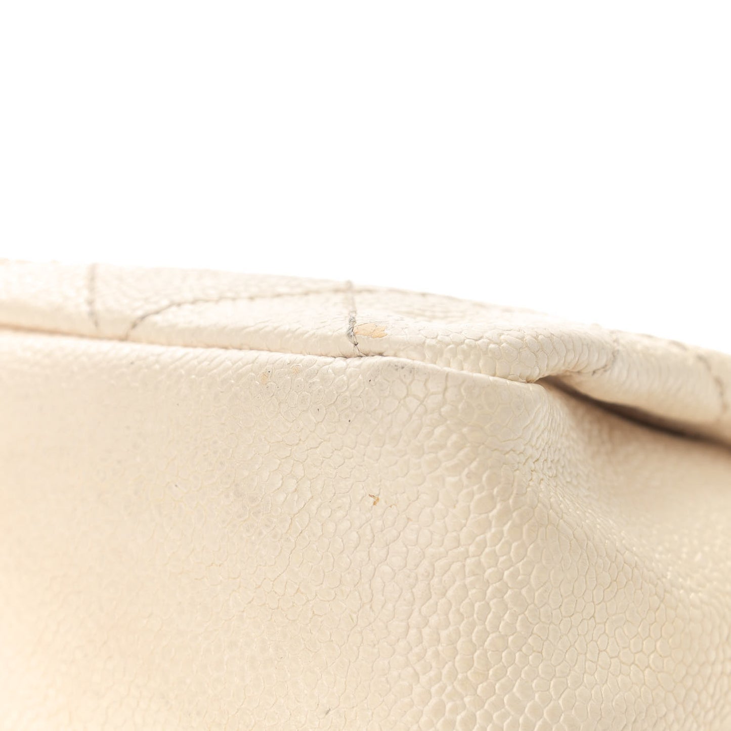 Caviar Quilted Medium Simply CC Flap White
