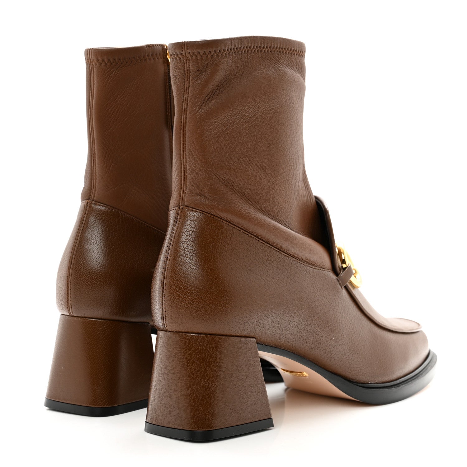 Gucci Quentin Nappa Stretch Granada Kid Horsebit 55mm Ankle Boots 40 Brown Sugar 4 of 8