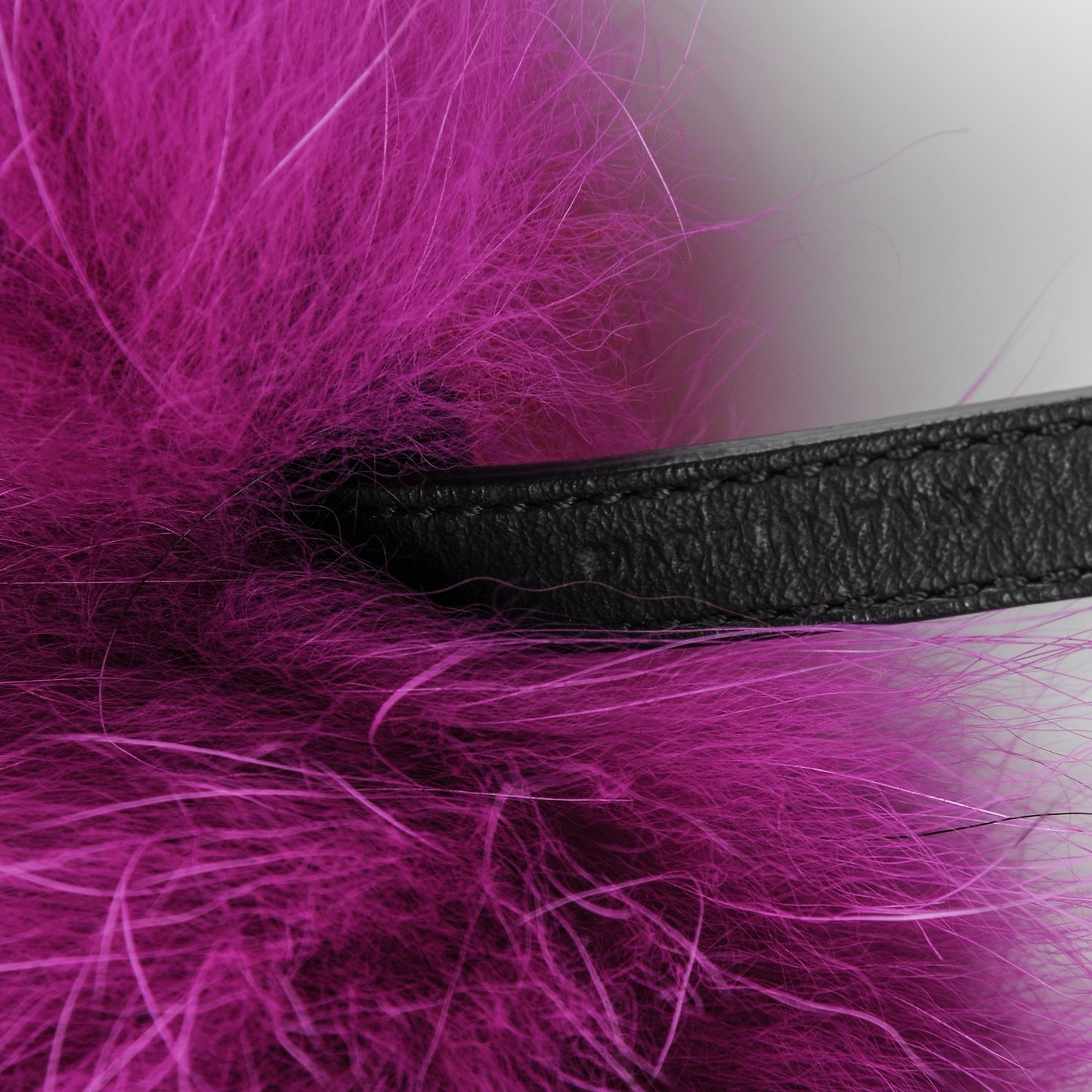 Fox Mink Goat Fur Oret Monster Bag Bug Charm Orchid Black