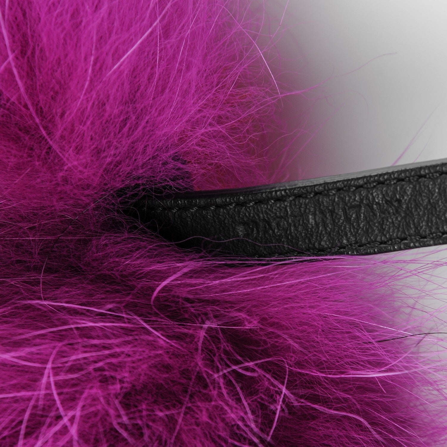 Fendi Fox Mink Goat Fur Oret Monster Bag Bug Charm Orchid Black 3 of 4