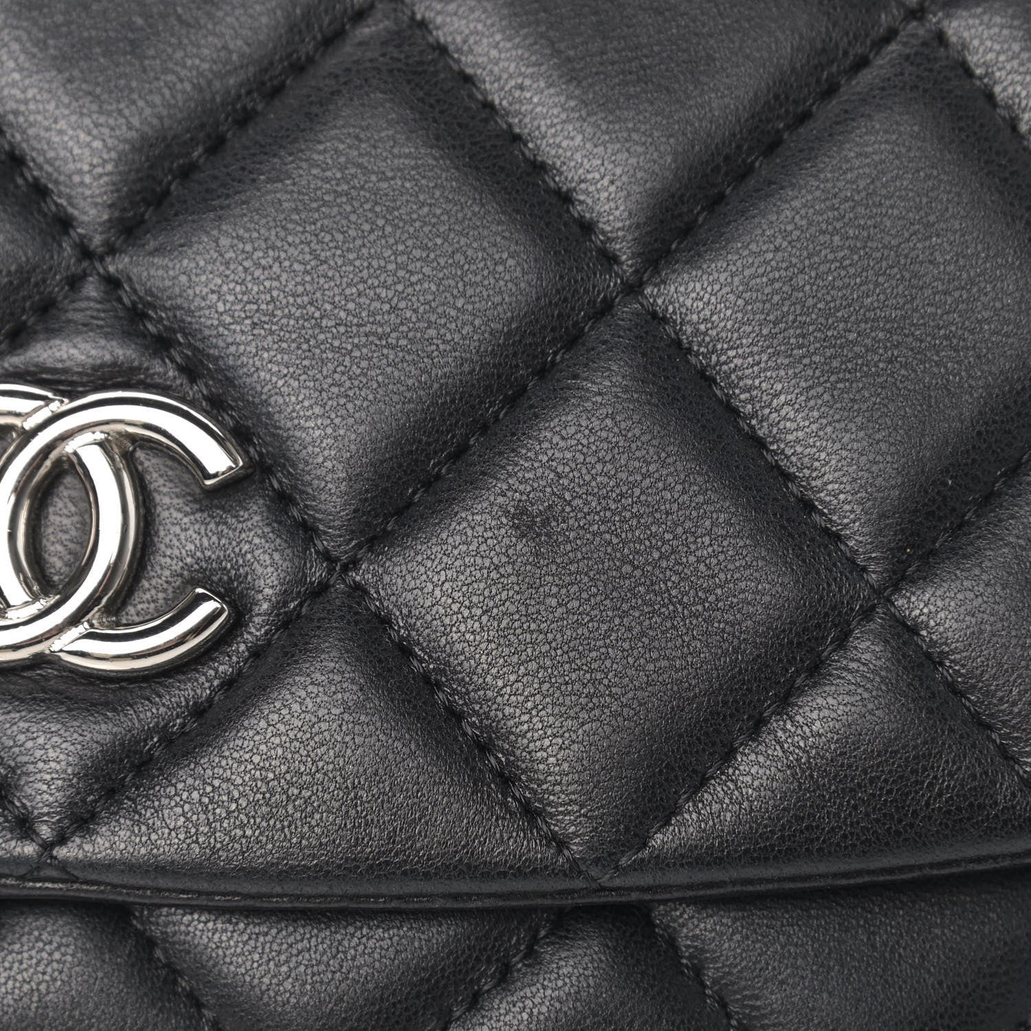 Chanel Lambskin Quilted Double Sided Wallet On Chain WOC Black 15 of 15