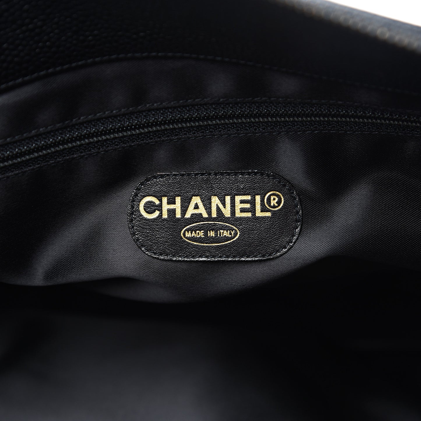 Caviar Large CC Shoulder Bag Black