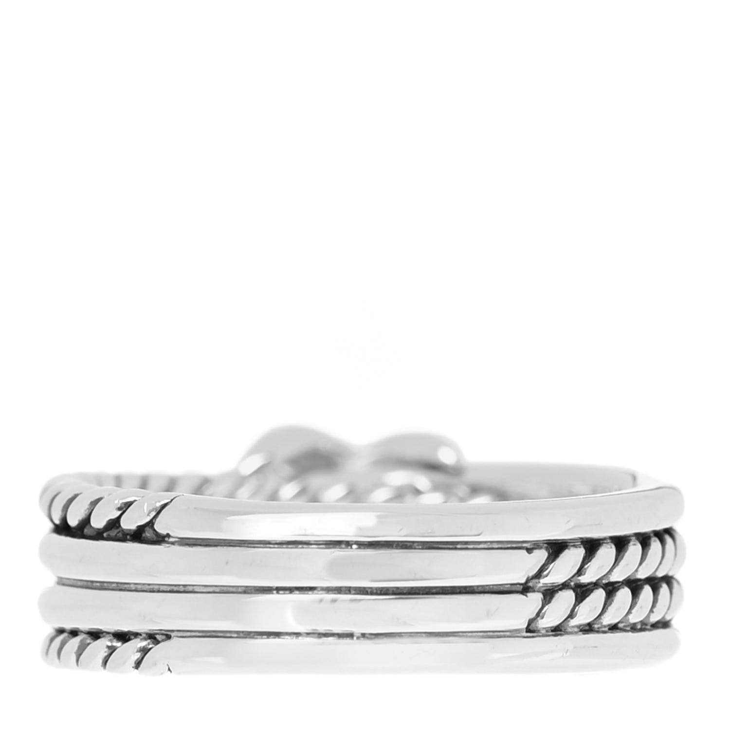 David Yurman Sterling Silver Diamond X Crossover Ring 56 7.5 3 of 5